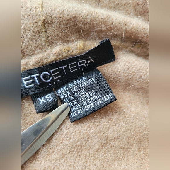 Etcetera Wool Blend Ruffle Cardigan Tan Size XS - Picture 7 of 8